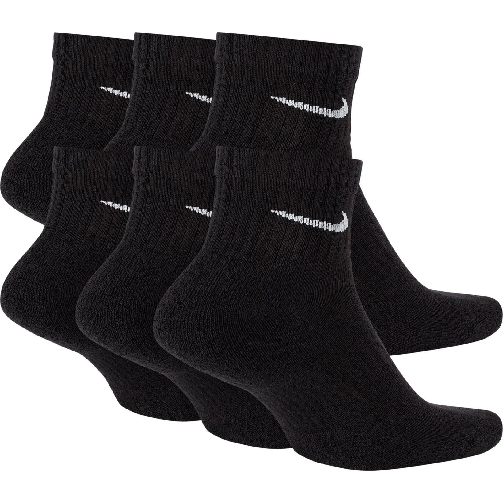 Nike Everyday Cushioned Training Ankle Socks 6 Pairs Black L